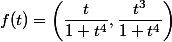 f(t)=\left(\dfrac{t}{1+t^4},\dfrac{t^3}{1+t^4}\right)